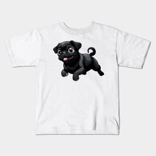 Tongue-Tickled Delight: A Gleeful Pug Puppy Kids T-Shirt